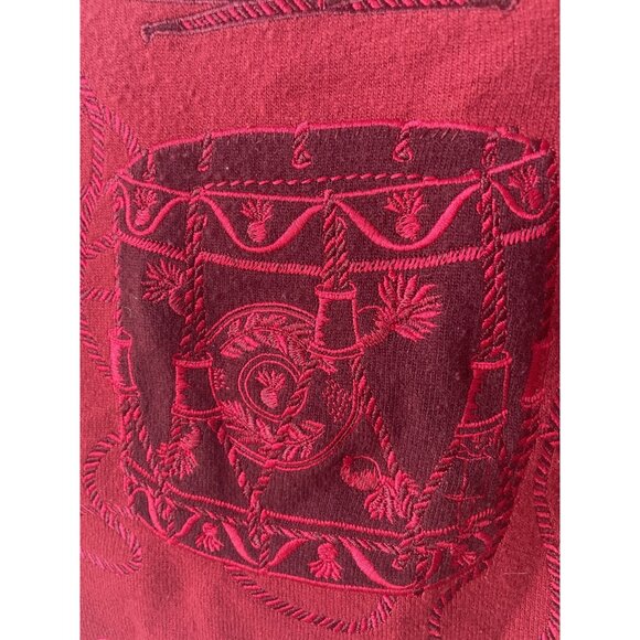 Hermès Paris Red Wool Short-Sleeve Embroidered Sweater - Picture 4 of 8